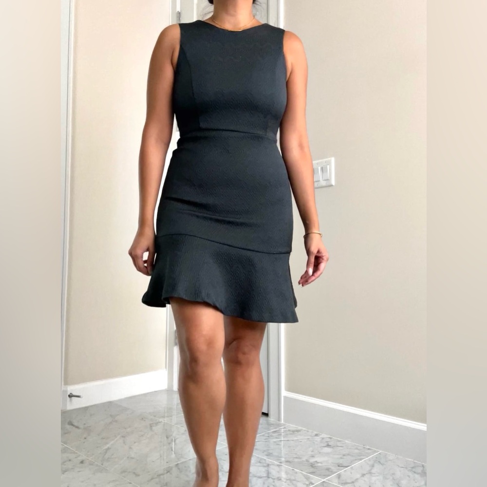 Women’s beautiful dark blue green sleeveless dress